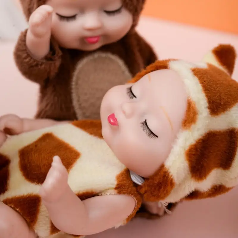 ตุ๊กตาเจ้าหญิงจำลอง2ชิ้นชุดตุ๊กตาทารกน่ารักขนาดเล็กของเล่นการ์ตูนสัตว์สำหรับเด็กตุ๊กตาน่ารักของขวัญสำหรับเด็กผู้หญิง
