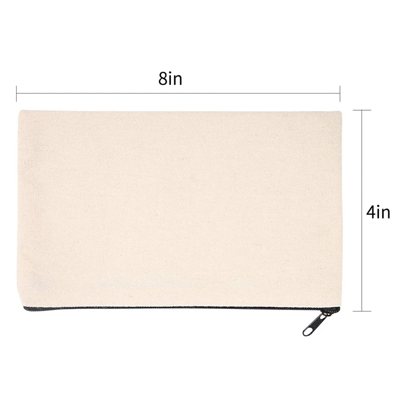 10 Chiếc Trống Thủ Công DIY Vải Canvas Bút Trống Trang Điểm-Canvas Túi Đựng Cotton Canvas Túi Đựng Mỹ Phẩm túi Xách Du Lịch