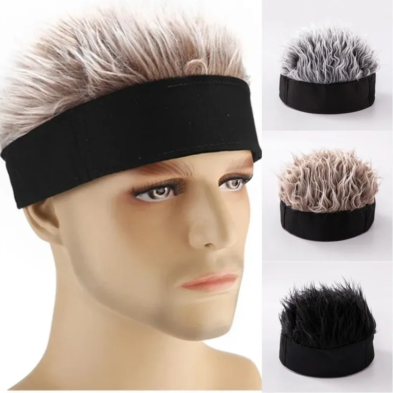 Unisex Beanie Perücke Hut Synthetische Kurze Haarkappen Hip Hop Beanie Hut Spikes Fake Hair Hut Perücken Kurze Melone Stirnband Prop Kopfbedeckung