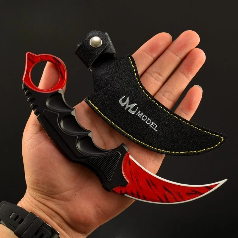 20cm/7.87in GO Game Peripheral Weapons Model Claw Knives Deep Red Nets Metal Weapons Handicrafts Toys Ornaments Collection Gifts