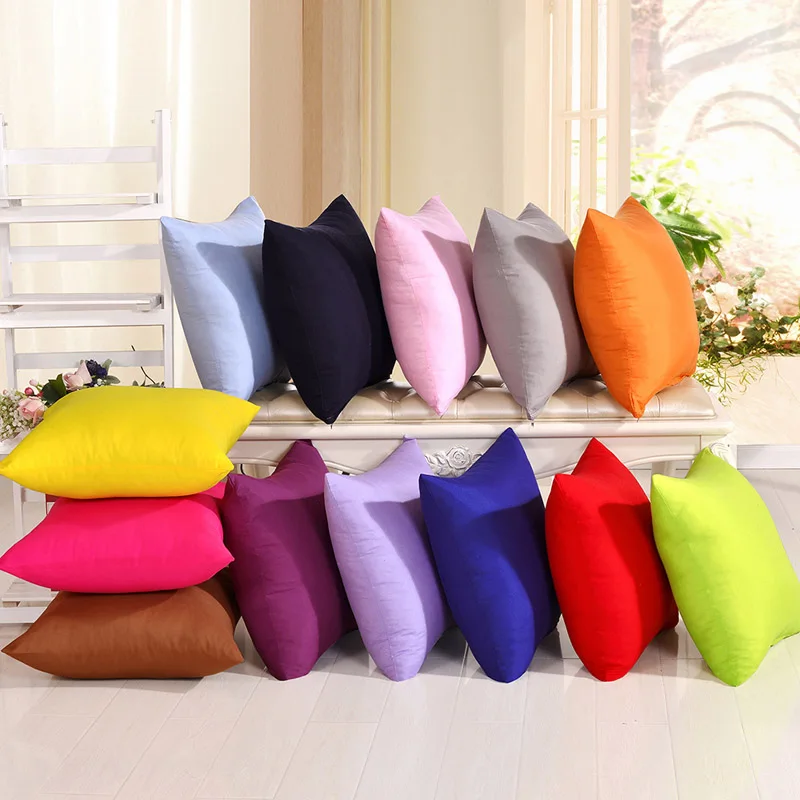 YWZN-funda de cojín de Color caramelo, funda de almohada Simple de Color sólido, funda de almohada decorativa en blanco y negro, funda de cojín para coche