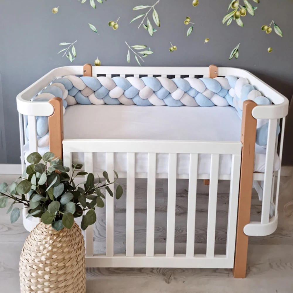 2M/3M Culla Paraurti Protezione per lettino Set di biancheria da letto per neonati per neonati Ragazzi Ragazze Treccia Nodo Cuscino Cuscino Room Decor