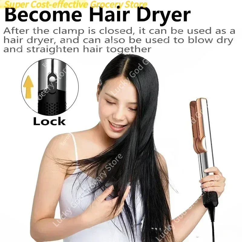 2-IN-1 professionele stijltang en föhn Heat-Up haar stijltang, negatieve ionen ijzer langdurige styling tool