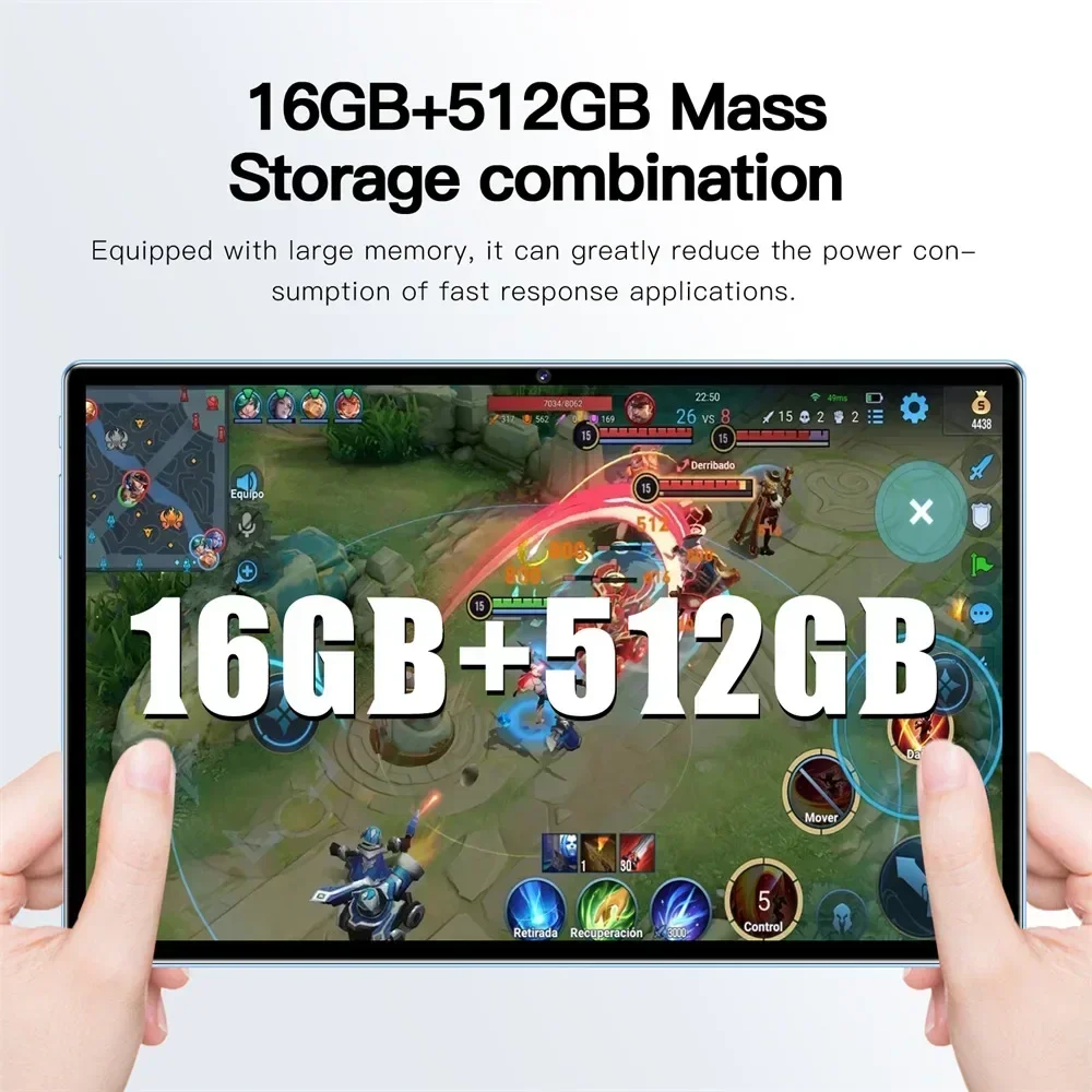 Tablet P60 Pro 5G Dual SIM Android 14 Tab 20000 mAh 22 GB + 2 TB Gezichtsherkenning Tablet 10,1 inch Global Versie Kindertablet PC
