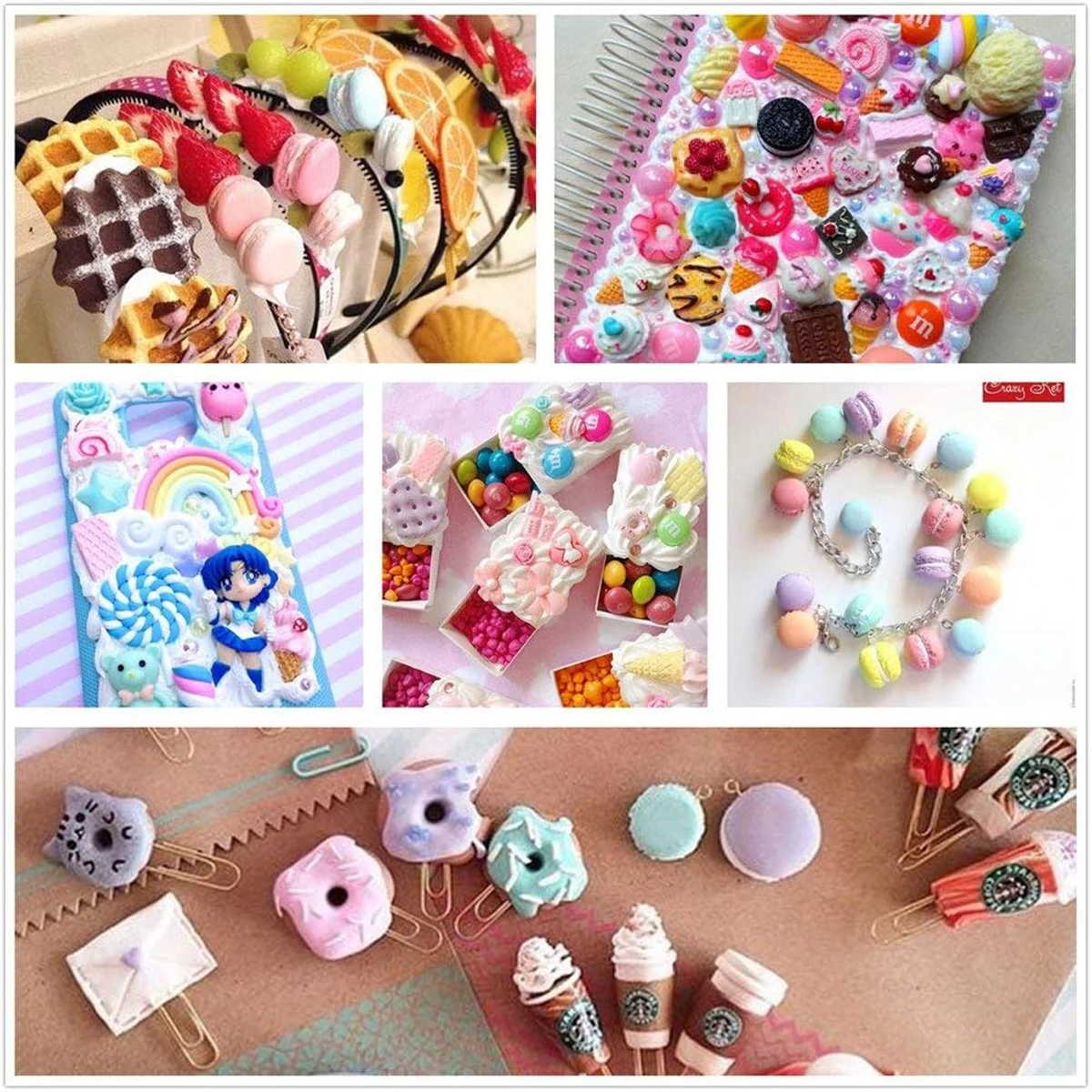 30pcs Willekeurige Snoep Slime Charms Leuke Set Gemengde Hars Snoep Plaksteen Slime Maken Benodigdheden voor DIY Craft Maken en Ornamen DIY