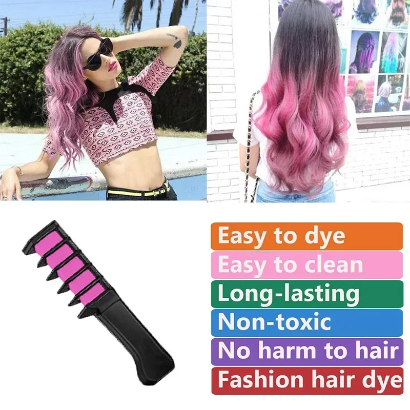 Trẻ Em Nhiều Màu Sắc Mờ Dùng Một Lần Lược Nhuộm Tóc Đồ Chơi Cho Bé Gái Trang Điểm Dự Tiệc Tóc Không Độc Hại An Toàn Trẻ Em đồ Chơi Quà Tặng
