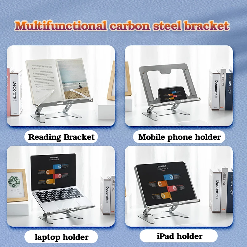 Multifunction Reading Stand,Extendable And Adjustable,Carbon Steel,Suitable For Reading,Mobile Phones,Laptops,Office Study Tools