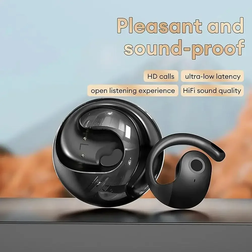 Auriculares inalámbricos OWS, auriculares Bluetooth con micrófonos, auriculares con sonido estéreo HiFi, auriculares deportivos táctiles inteligentes impermeables para teléfono