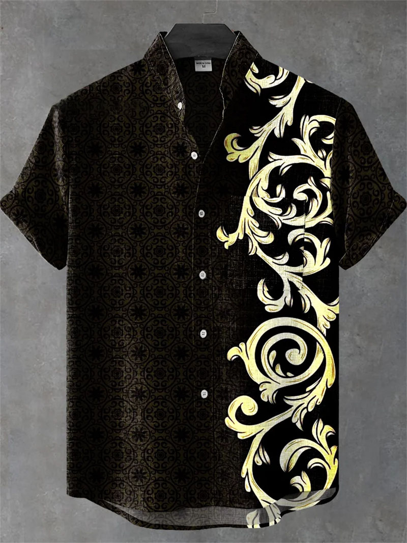 하와이안 린넨 셔츠 남성용 3D 프린트 여름 루즈핏 하와이안 탑 캐주얼 반소매 라펠 셔츠 남성용 스타일
