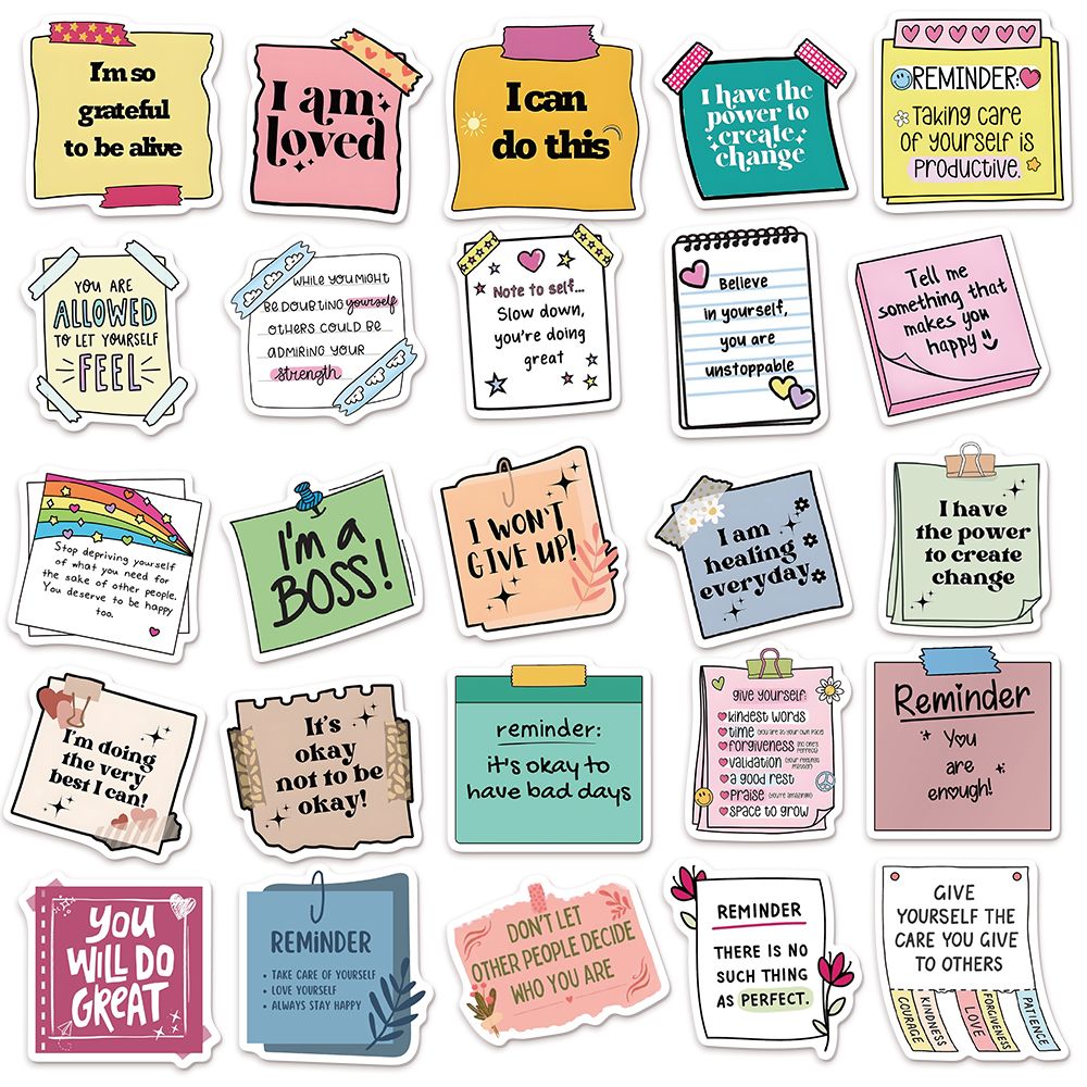 50PCS Selbst affirmation Ermutigung Slogans Graffiti Aufkleber DIY Telefon Fällen Laptop Wasser Tassen Wasserdichte Aufkleber