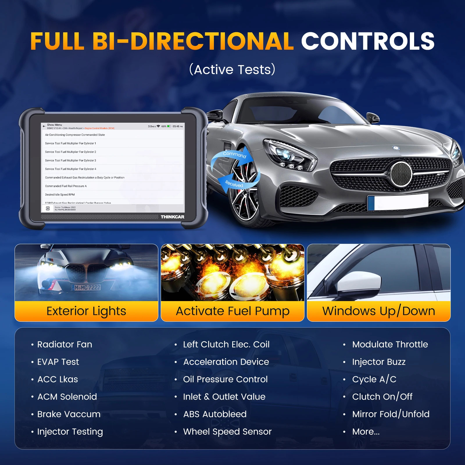 THINKCAR THINKSCAN 689BT CANFD&DOIP Escáner OBD2 Herramienta de diagnóstico de todos los sistemas, codificación ECU bidireccional, 34 servicios, actualización gratuita de por vida a través de WiFi, 4+64 GB