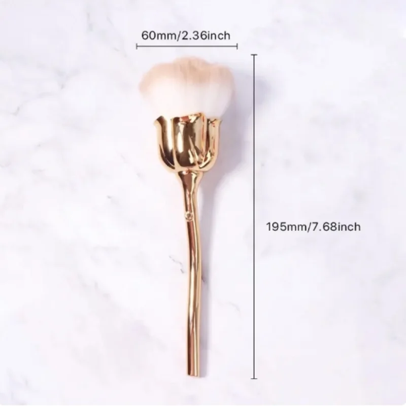 Manucure en forme de Rose avec brosse à ongles, brosse d'art, accessoires pour ongles, outil rond populaire pour maquillage, polissage, dépoussiérage