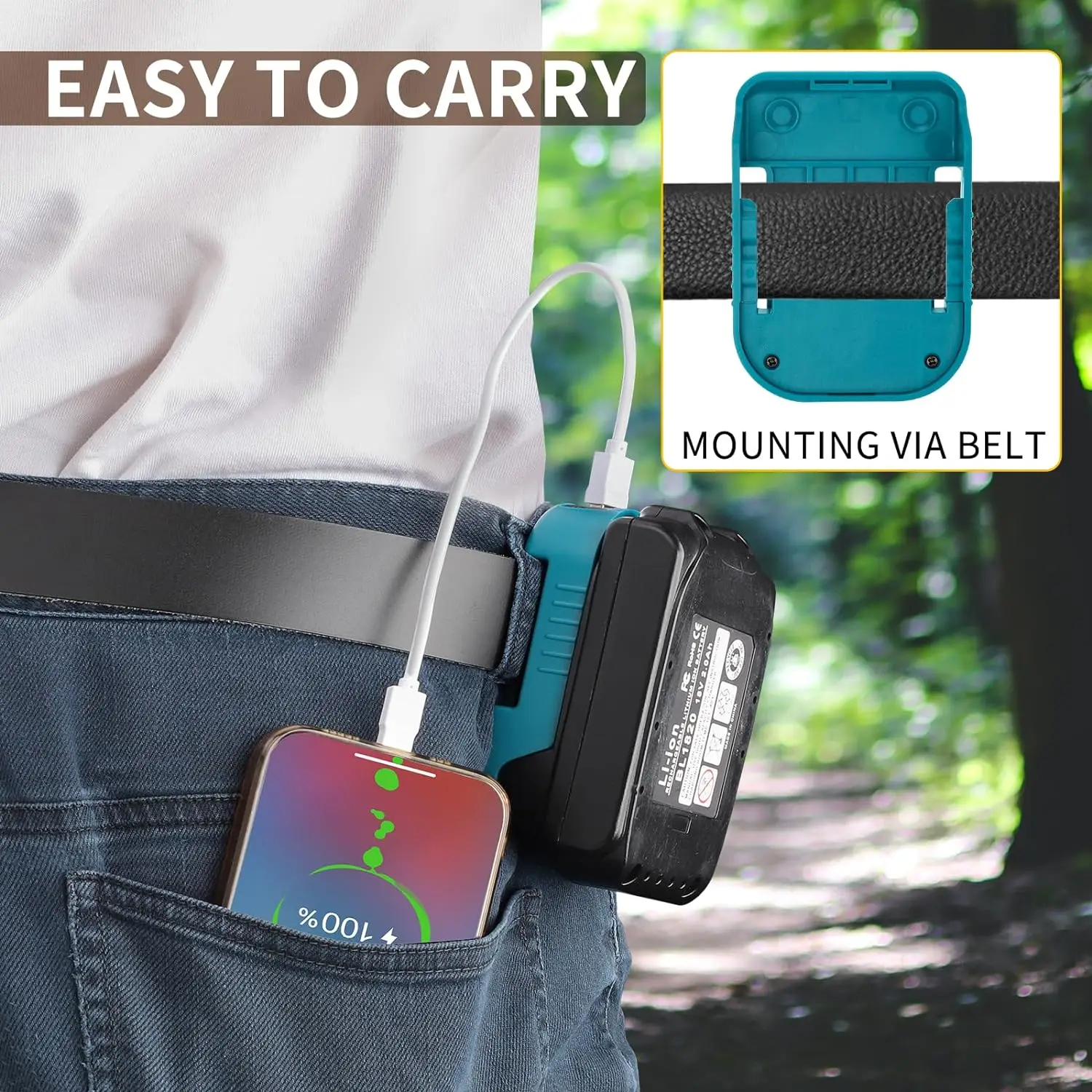 USB-адаптер Power Bank r для Makita/Dewalt/Milwaukee, держатель для литий-ионной батареи 18 В, выход USB Type-C, интерфейс быстрой зарядки