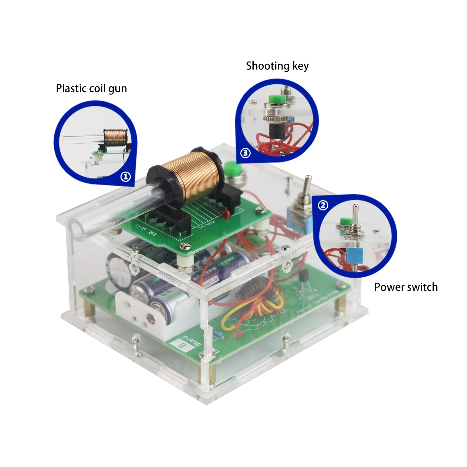 DIY Electronic Kit Soldering Electromagnetic Gun Fabrication Booster Module Circuit Electronic Components