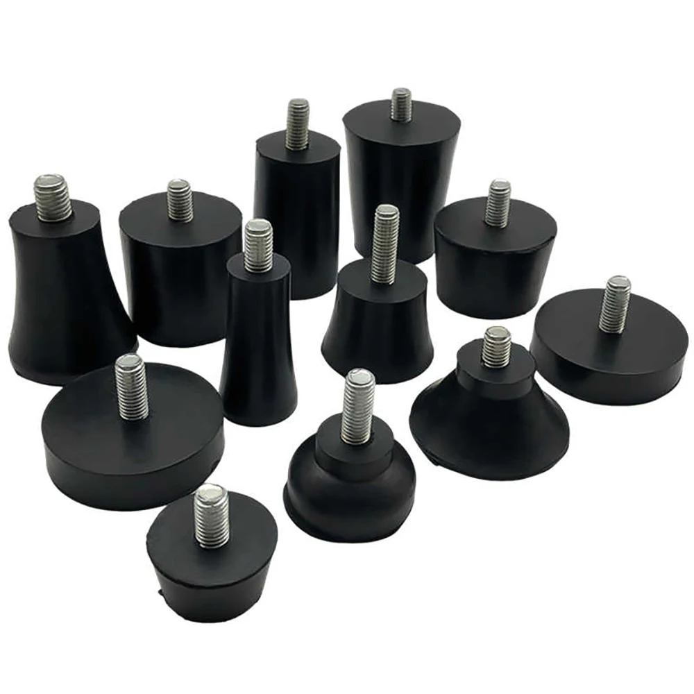 M6 m8 m10 borracha ajustável pés almofada pés com parafuso mesa cadeira balck nivelamento pé almofada móveis perna anti-choque proteção