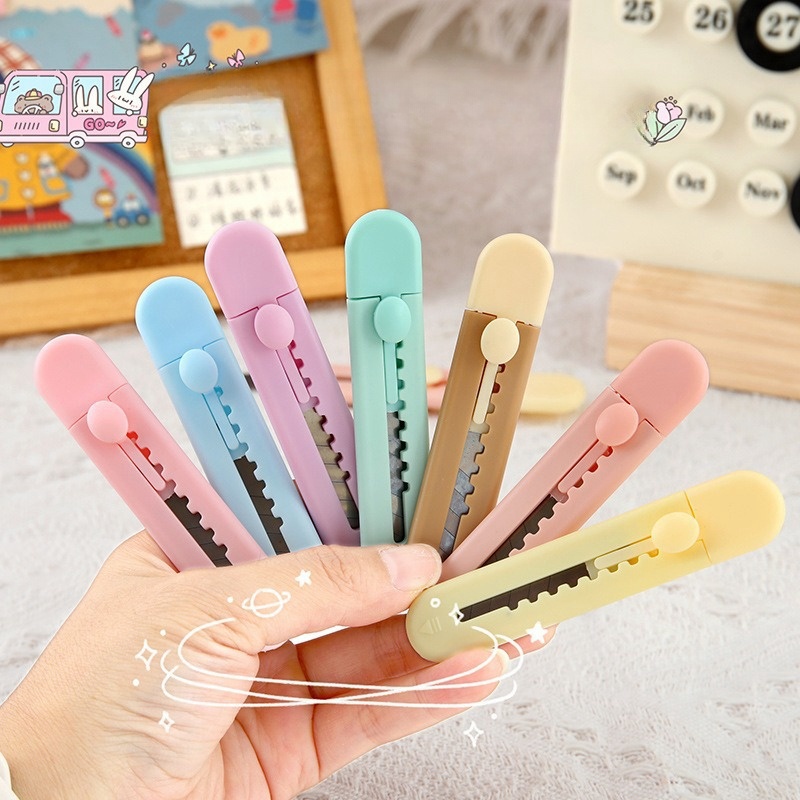 Kawaii Mini Tasche Candy Farbe Kunst Utility Messer Express Box Messer Papier Cutter Handwerk Werkzeug Büro Schule Schreibwaren