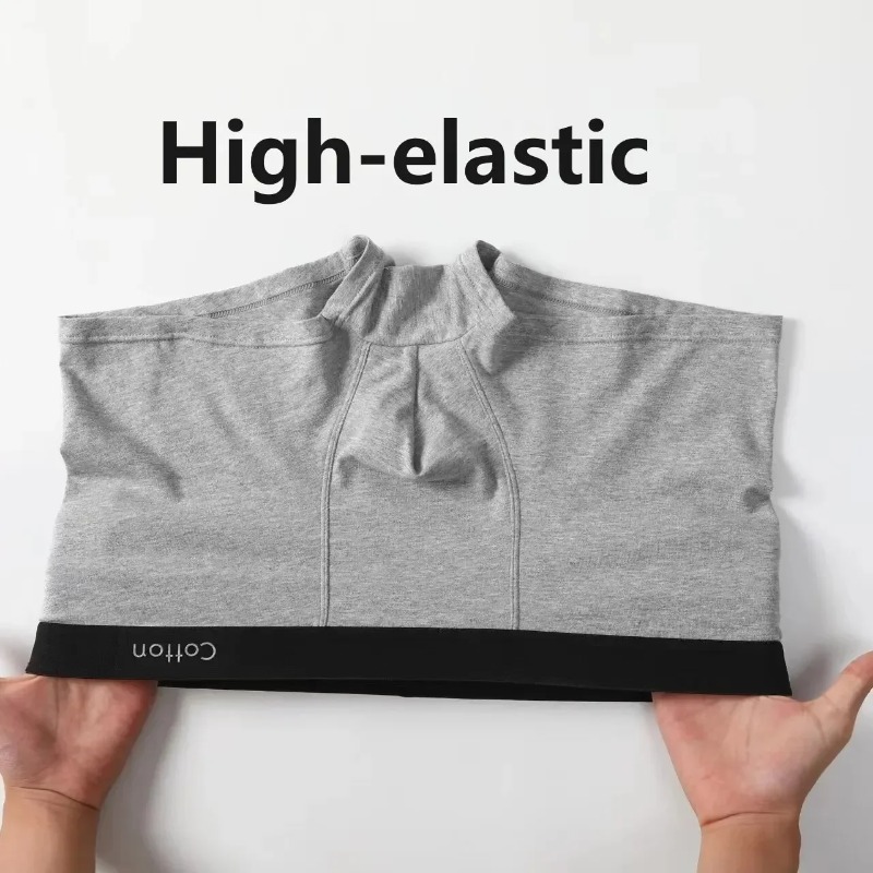 Boxers masculinos de algodão conforto cuecas preto cinza l xl xxl xxxl respirável moda fitness esportes