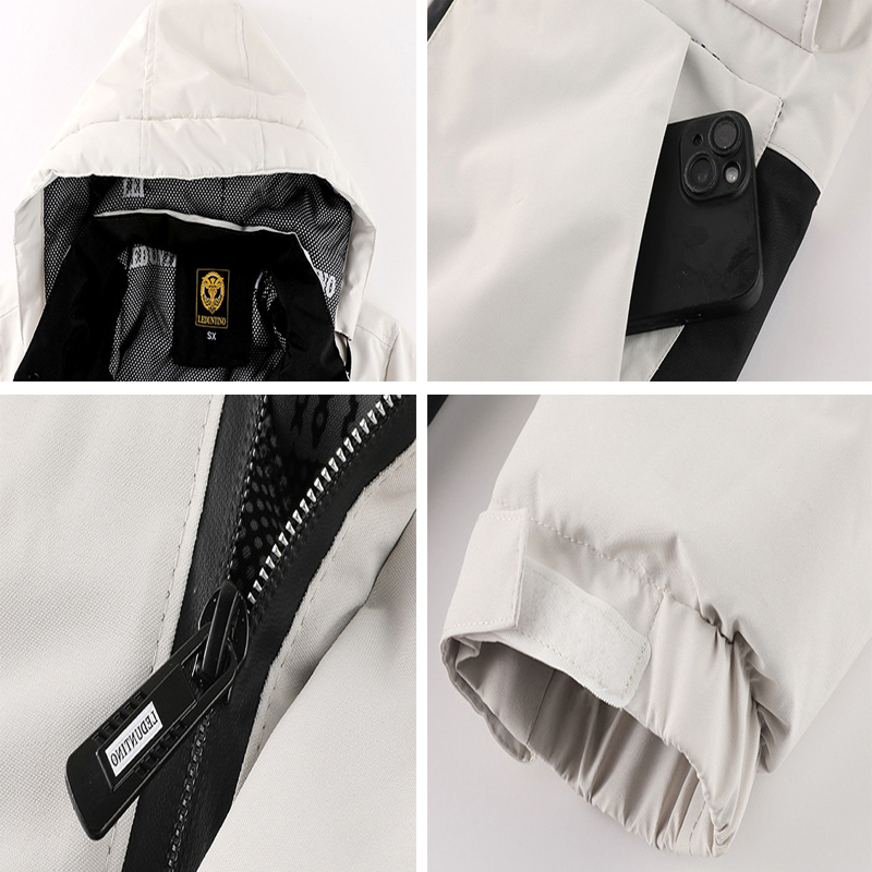 Inverno masculino montanha esqui parkas moda masculina algodão quente para baixo acolchoado moda caminhadas blusão térmico jaqueta com capuz