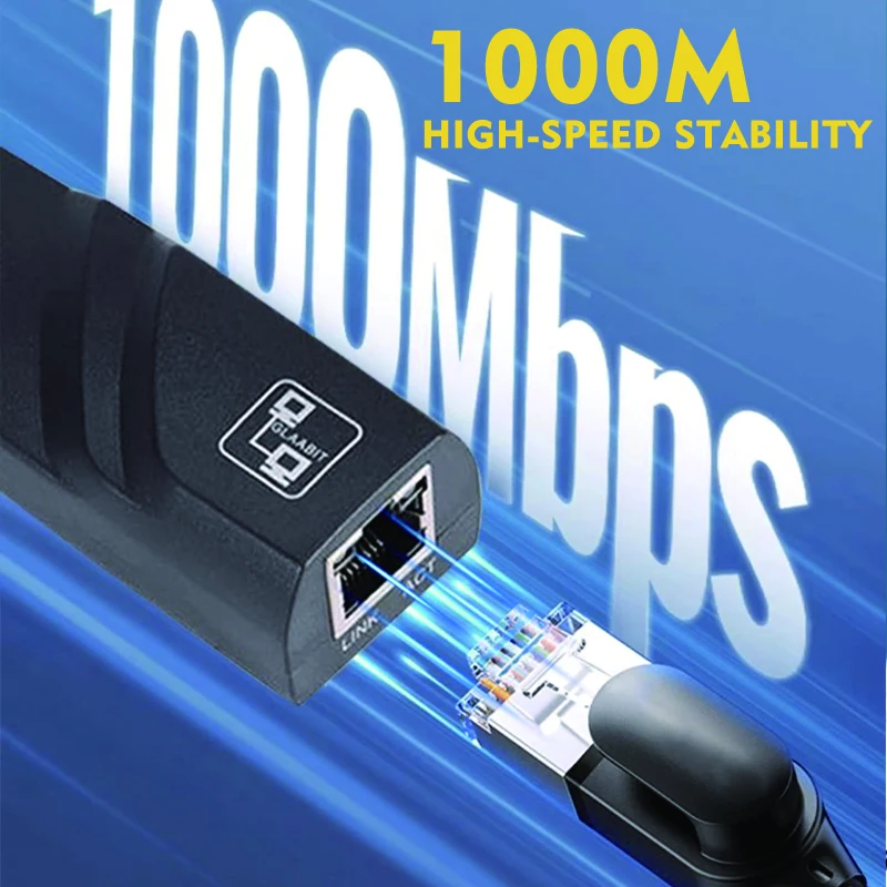 100/1000Mbps Gigabit USB 3.0 Type C USB To Rj45 LAN Ethernet Adapter Converter Wired Network Card For PC Macbook Windows Laptop