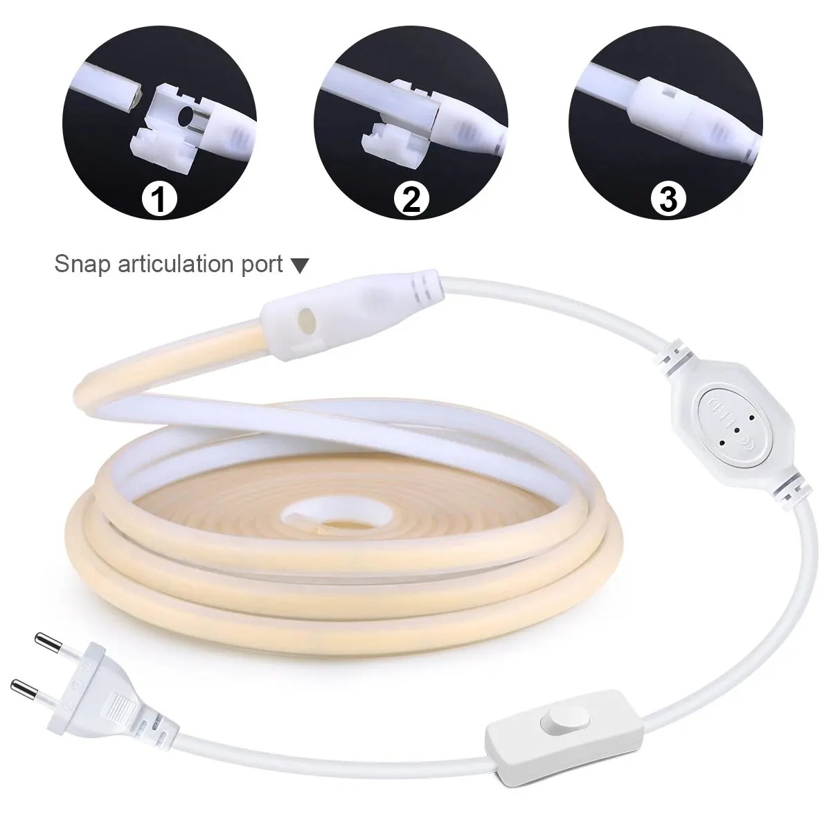 หลอดไฟไดโอดนีออน220V สว่างกันน้ำสำหรับกลางแจ้งในห้องพักแสงไฟหลังแถบไฟ LED สวนห้องครัวทีวีโคมไฟในห้อง