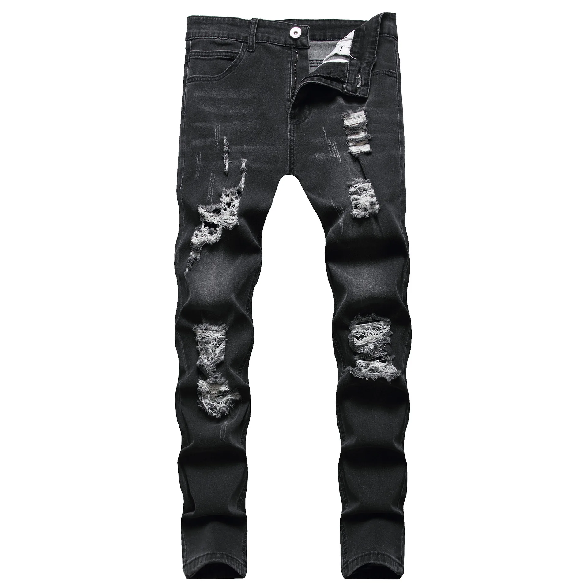 2024 Nowe męskie jeansy slim-fit w stylu europejskim i amerykańskim, modne spodnie slim-fit w stylu vintage S-XXXL