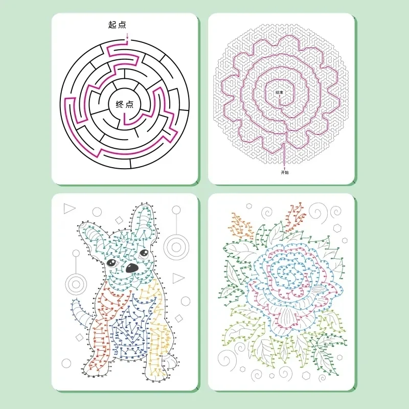 Magic Line Concentratietraining Ontwikkeling van de linker- en rechterhersenen Denktraining Boek Doolhofboek Digitale verbindingstekening