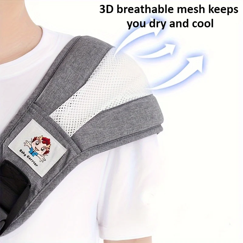 Banco de cintura infantil com proteção de cintura, alça de bebê, suporte ajustável, tipo de retenção frontal, grande, suporte para bebê