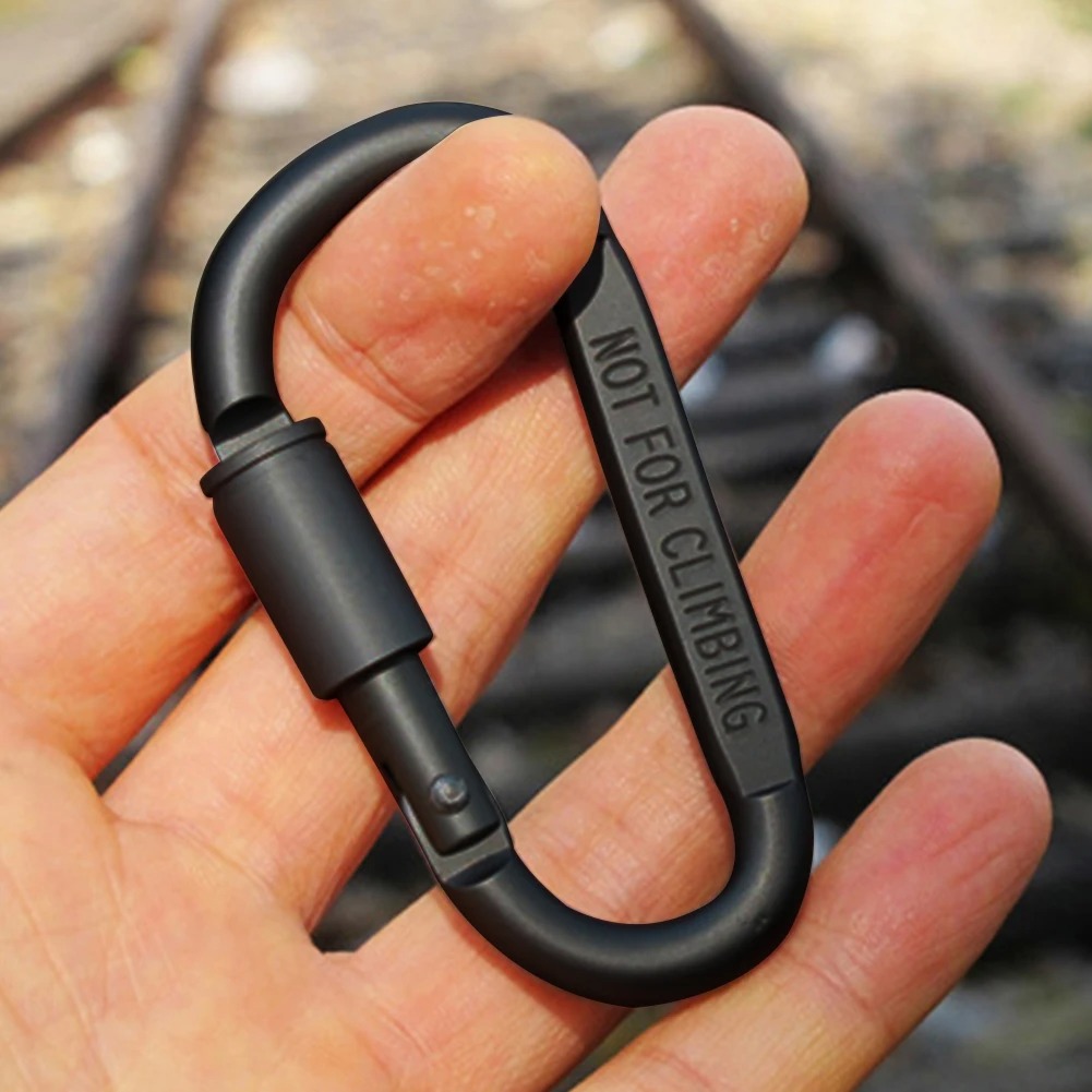 2 stücke Bergsteigen Höhlenforschung Klettern Karabiner D-ring Sicherheit Karabiner Reise Outdoor Überleben Aluminium Legierung Haken Schnalle