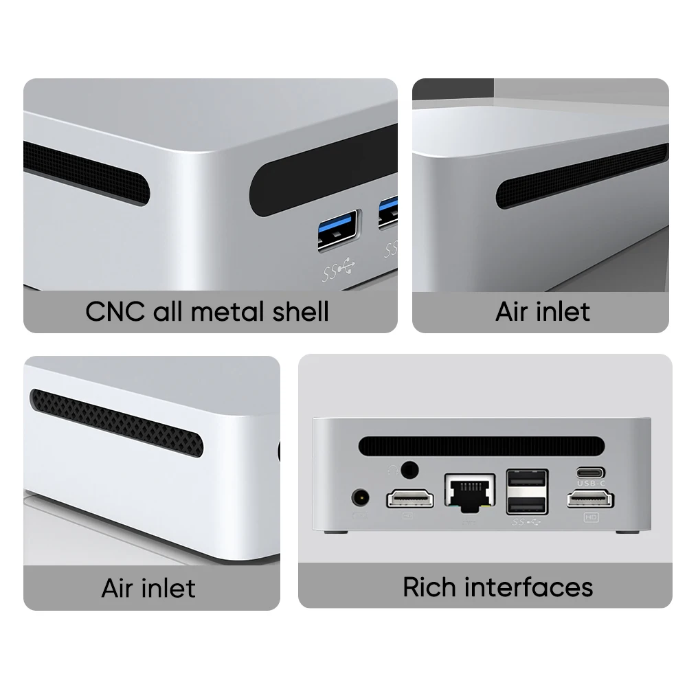 Mini PC with AMD Ryzen 7 7730U 7 5800U Mini Computer, Mini Gaming PC with USB Type-C Desktop Computer Supports Triple 4K Display
