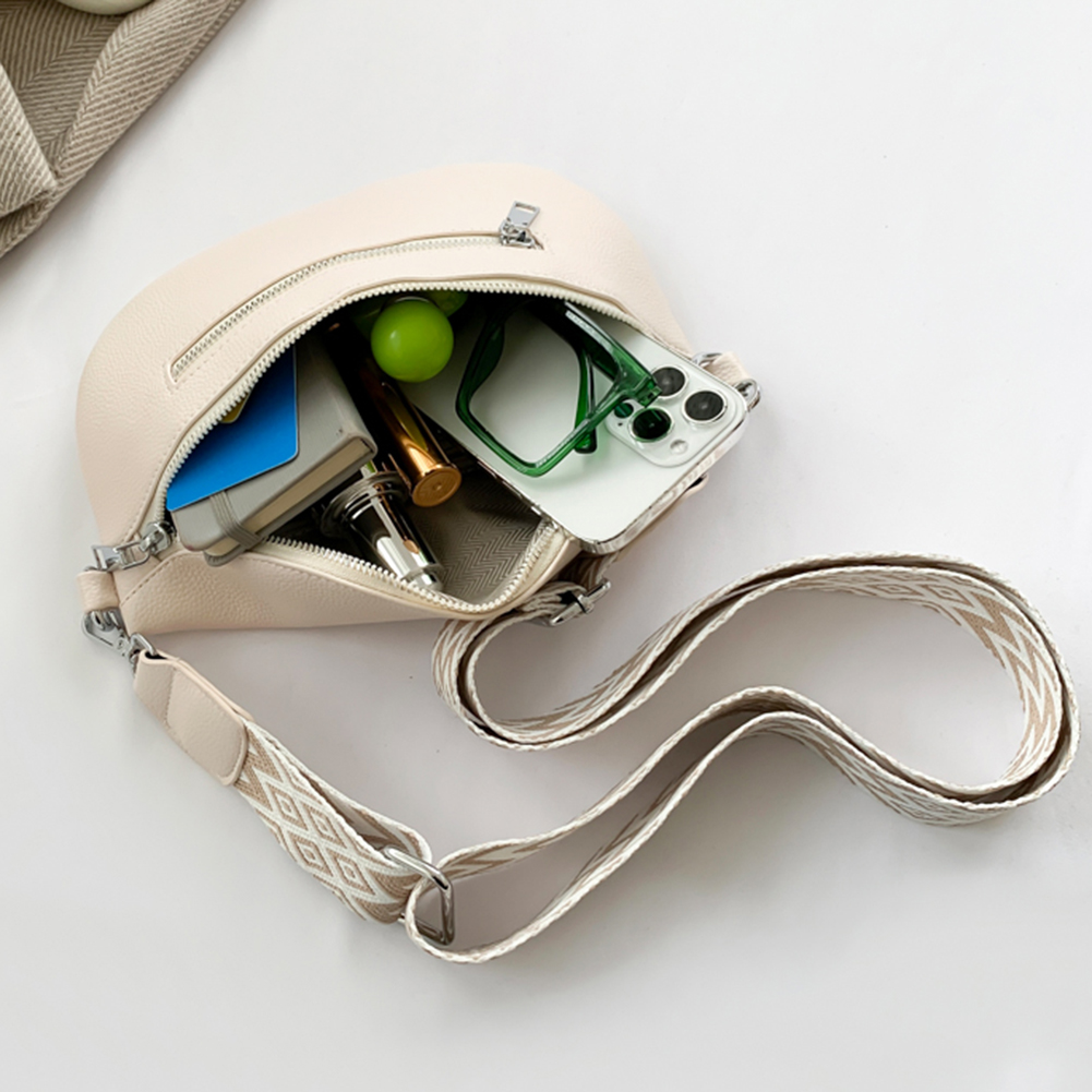 Riñonera de cuero PU con múltiples bolsillos para mujer, bolso de pecho con correa ancha, cruzado, Retro, sólido