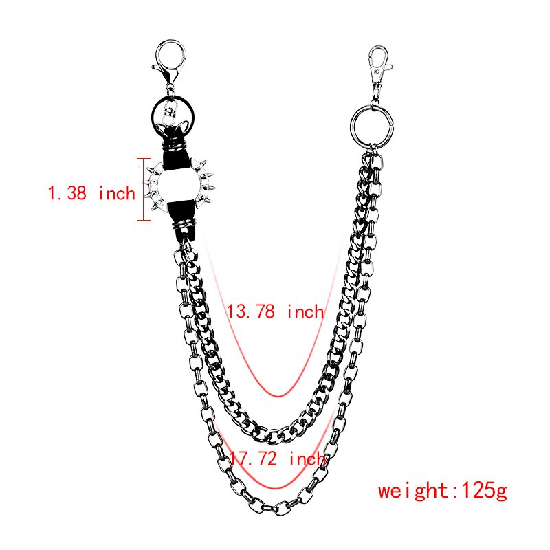 Gun Balck Color Hip-hop Pants Belt Chains Jewelry Accessories