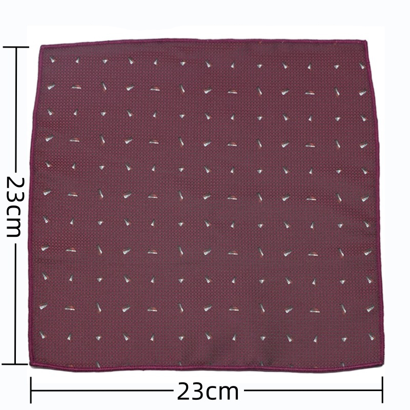 Nieuwe Mode Polyester Jacquard Sneeuwster Gedrukt Pochet Heren Bruin Gestreepte Zakdoek Bruiloft Pak Accessoires