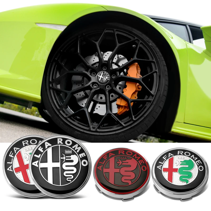 4Pcs 60MM Car Wheel Center Hub Caps Badge Tire Rim Covers For Alfa Romeo Giulia Stelvio Giulietta 156 159 147 Mito Tonale Brera