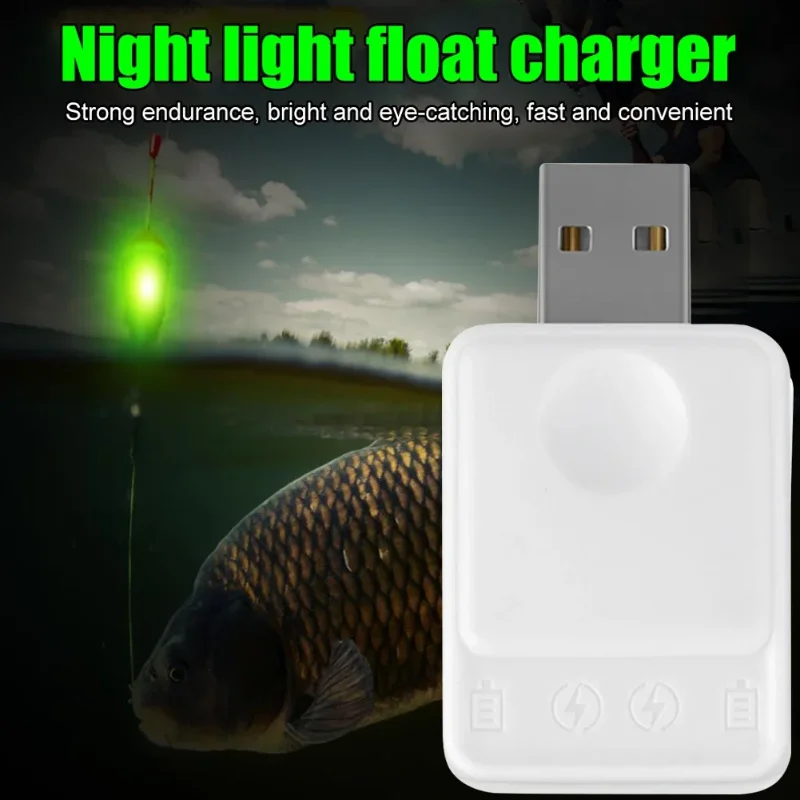 เครื่องชาร์จแบตเตอรี่ไฟฟ้าสำหรับลูกลอยตกปลา CR425 (ไม่รวมแบตเตอรี่), ไฟ LED แบบพกพาสำหรับลูกลอยตกปลาผ่านพอร์ต USB อุปกรณ์ตกปลา
