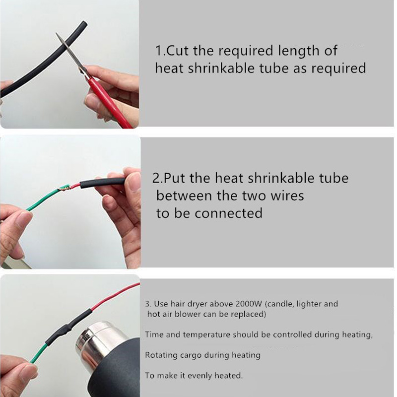 5/1 METER/LOT ZWART 1mm 1.5mm 2mm 2.5mm 3mm 3.5mm 4mm 5mm 6mm Krimpkous Buis