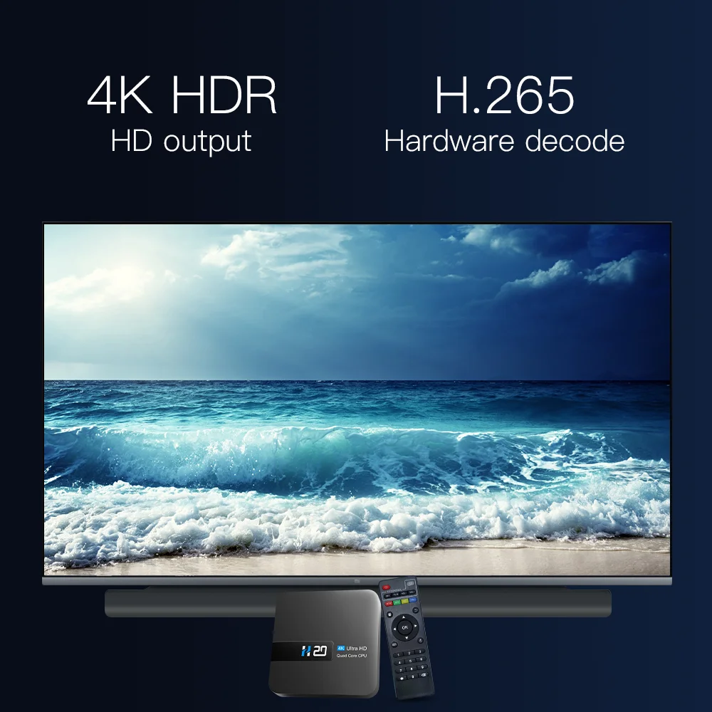 HONGTOP H20 Smart TV Box Android 10.0 2GB 16GB 4K HD H.265 Media Player TV Box Android 3D Play Store Very Fast 1080P Set Top Box