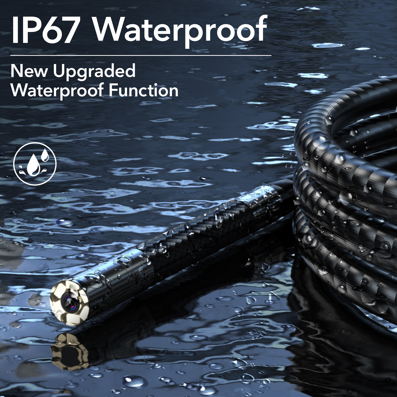 Эндоскоп с поворотом на 720 градусов, 4,3 дюйма, 6-2 м, 1080P