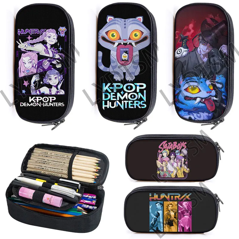 KPop Demon Hunters Cosmetic Case Pencil Bag Mira Rumi Zoey Stationery Bag Teenager Pencil Box School Supplies