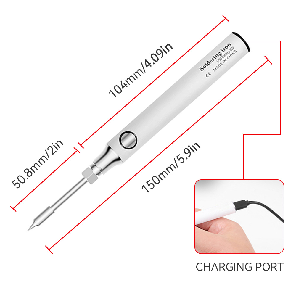 8W USB draadloze lithiumbatterij soldeerbout 5V draagbare soldeerpen Oplaadbare temperatuurregeling DIY lasapparatuur