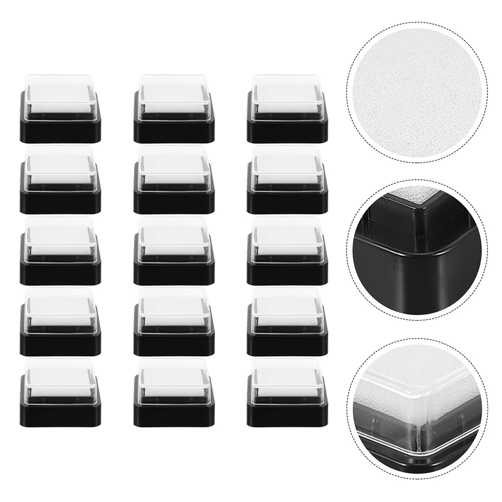 แผ่นหมึกเปล่า15ชิ้นสำหรับใช้ในห้องเรียนงานหัตถกรรมลายนิ้วมือแบบทำมือแผ่นฟองน้ำพลาสติกพิมพ์ลายนิ้วหัวแม่มือสำนักงาน