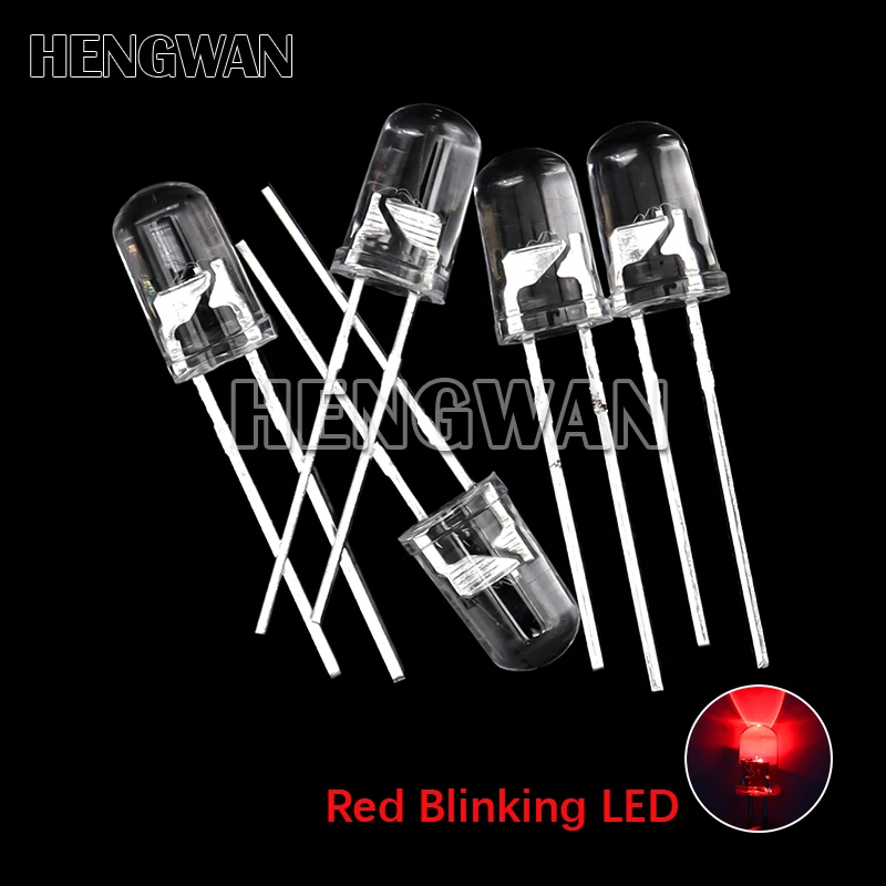50pcs 5mm White Green Red Blue Yellow Light Emitting Diode Automatic Flashing LED Flash Control Blinking 5 mm 1.5HZ