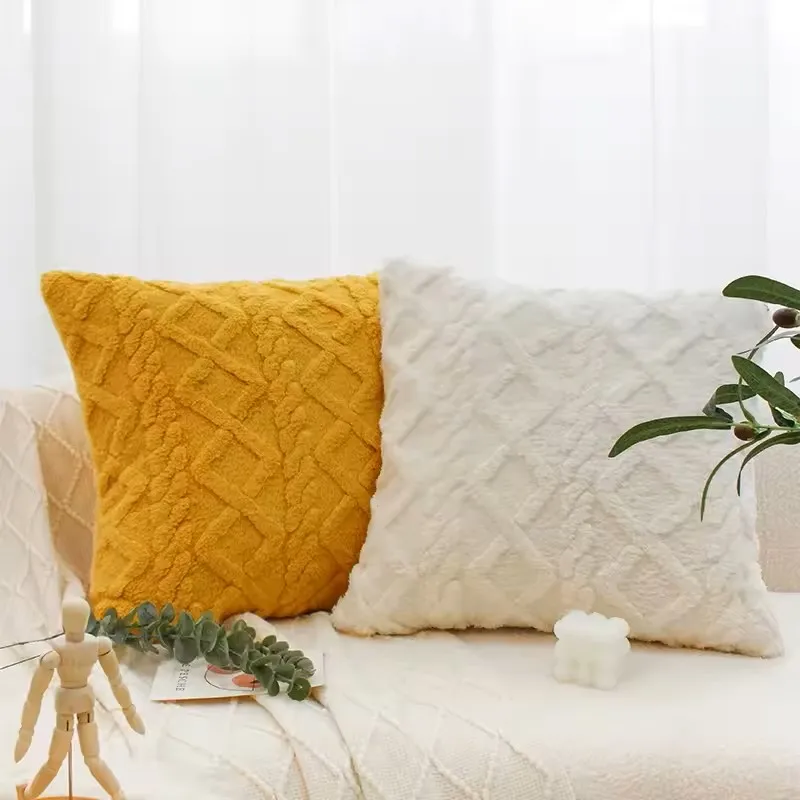 Fodera per cuscino in peluche Fodera per cuscino per divano geometrico per divano del soggiorno 45x45 cm Cuscino decorativo Federa per decorazioni per la casa