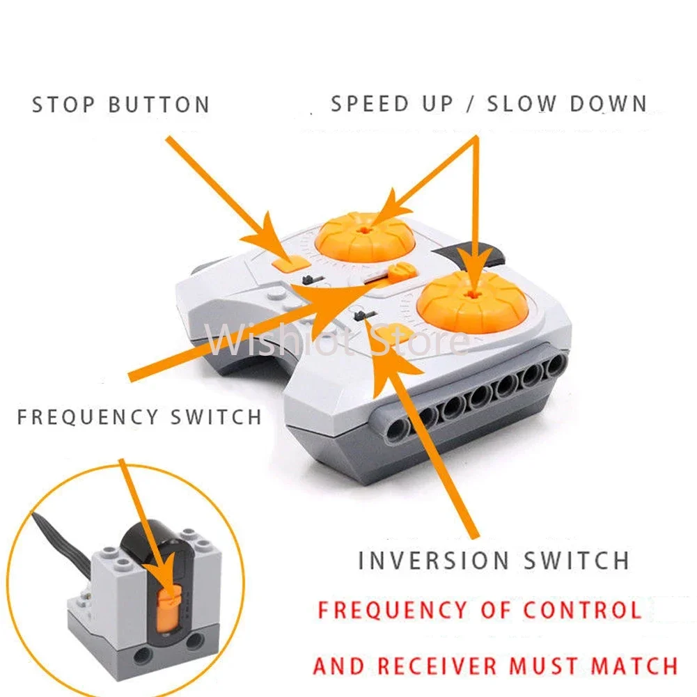 Juego de 6 uds de funciones de potencia L Motor 88003 servomotor 88004 caja de batería AA 8881 receptor de Control remoto de velocidad IR bloques de construcción MOC
