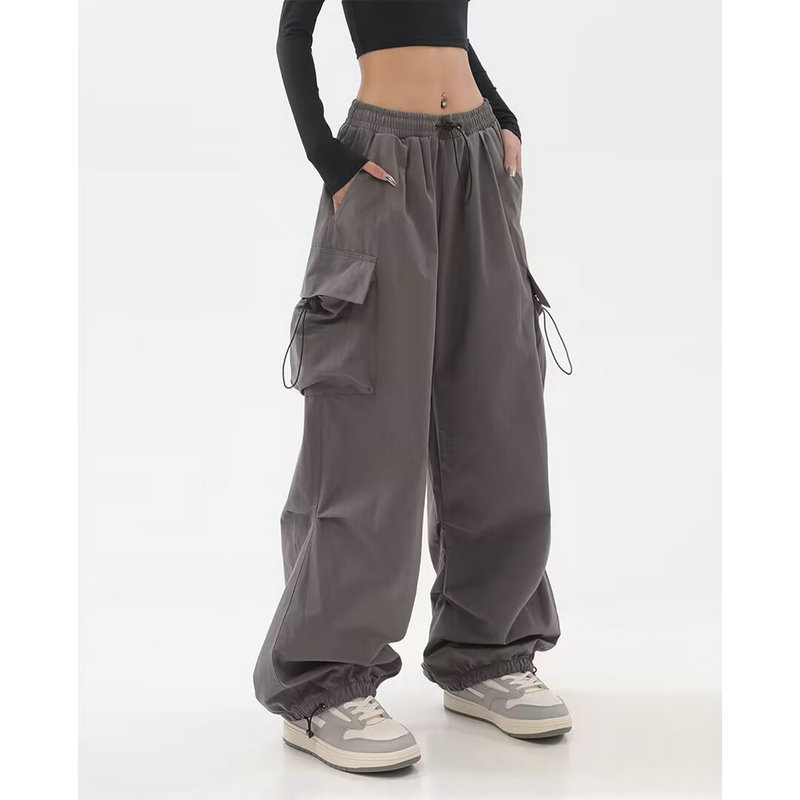 Cargo Hosen Frauen Baggy Hosen 2023 Herbst Streetwear Übergroßen Hosen Vintage Casual Elastische Taille Lose Jogginghose Frauen