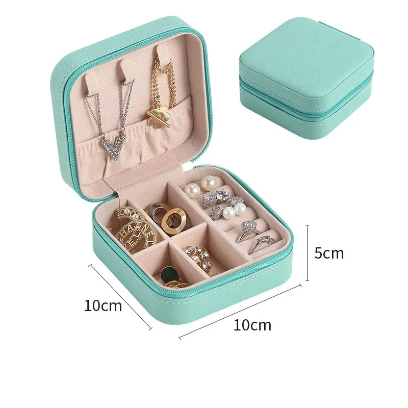 Eenvoudige ins macaron sieradendoos reizen reizen studs ketting ring sieradendoos, draagbaar