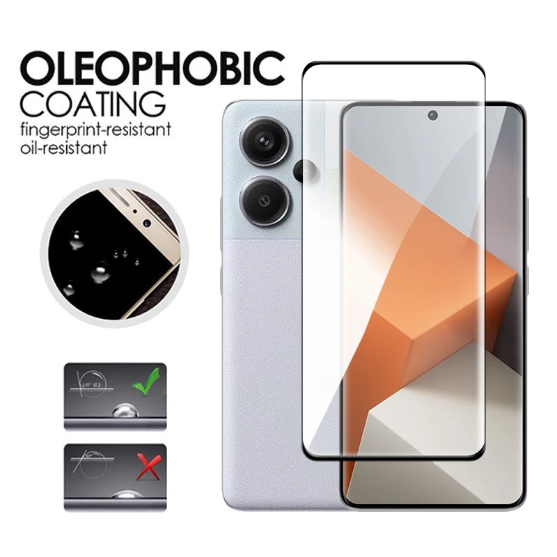 Para Redmi Note 13 Pro + 5G vidrio para Xiaomi Redmi Note 13 Pro Plus vidrio templado 6,67 pulgadas cubierta completa Protector de pantalla curvo 3D