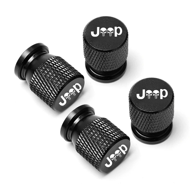 Tapas de válvula de neumático de rueda de coche, cubiertas de vástago de neumático, antipolvo, impermeables, para Jeep Renegade Compass Wrangler Patriot Grand Cherokee Rubicon