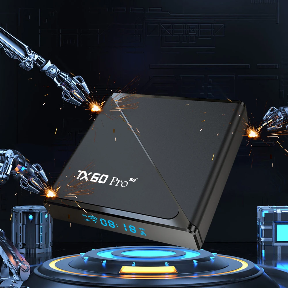 Android 16 TV Box 16 GB 256 GB Media Player 14K 2,4 G/5 G Dual WiFi Set Top Box mit Fernbedienung