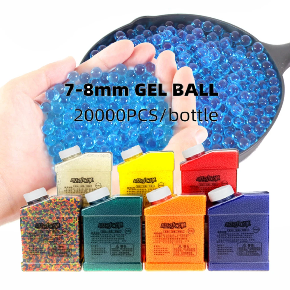 Pistolas de bolas de agua de 7-8mm, balas para niños, Balster suave de aire, armas de bola de Gel BB, pistola, Rifle, juegos CS, frijoles en crecimiento para niños