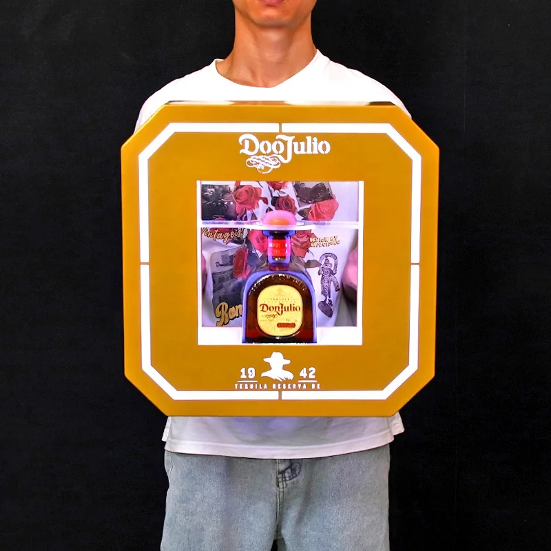 Illuminated LED DonJulio Reposado Blanco Tequila Bottle Presenter Patron Wine Glorifier VIP Service Sign for Nightclub